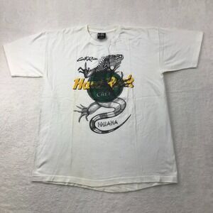 Vintage Hard Rock Cafe Shirt Mens XL Iguana Costa Rica Y2K GIANT Tag Grunge *
